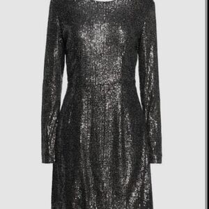 NWT Molly Bracken Shimmering Black Long Sleeve Dress